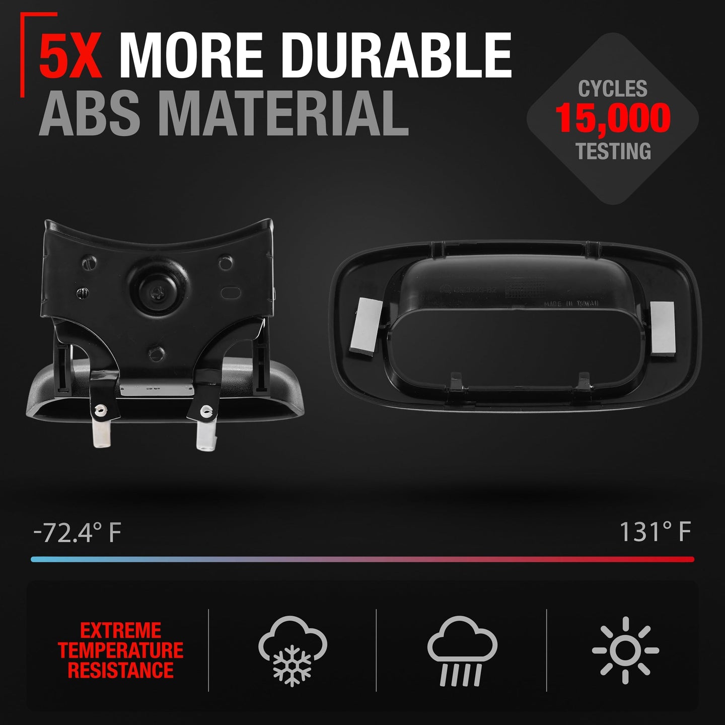 1999-2007 Chevrolet Silverado 1500 2500 3500 GMC Sierra 1500 2500 3500 Tailgate Handle Assembly and Bezel - Smooth Black - Tailgate Handle + Bezel