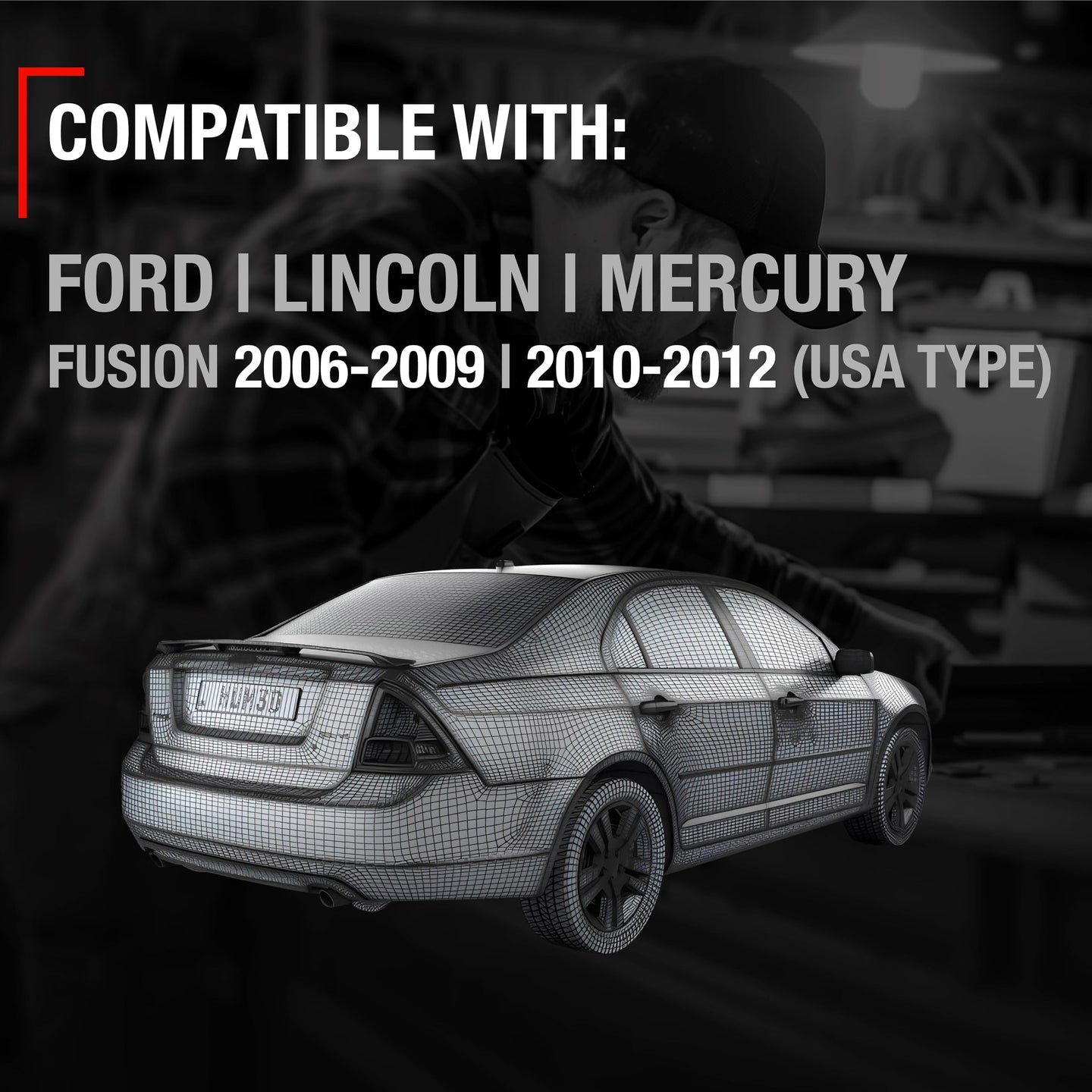 2006-2012 Ford Fusion Mercury Milan Lincoln MKZ Interior Rear Passenger Door Handle Replacement - All Chrome Plastic - Rear Passenger Handle