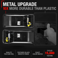 1987-2006 Jeep Wrangler Half Door Exterior Front Driver and Passenger Door Handle Set - Upgraded Metal Smooth Black - Front Driver + Passenger Door Handle