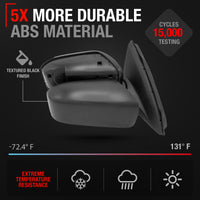Passenger Side Power Adjustable Side View Mirror - Compatible with 2003-2007 Honda Accord - Power Adjust, Non-Heated, Manual Folding - Paintable Textured Black Housing - OEM 76200SDAA13ZA - Passenger Side Mirror
