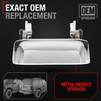 1998-2005 Ford Explorer Mercury Mountaineer Exterior Front Driver or Passenger Door Handle, Upgraded Metal - All Chrome - Chrome - Front Driver or Passenger Handle