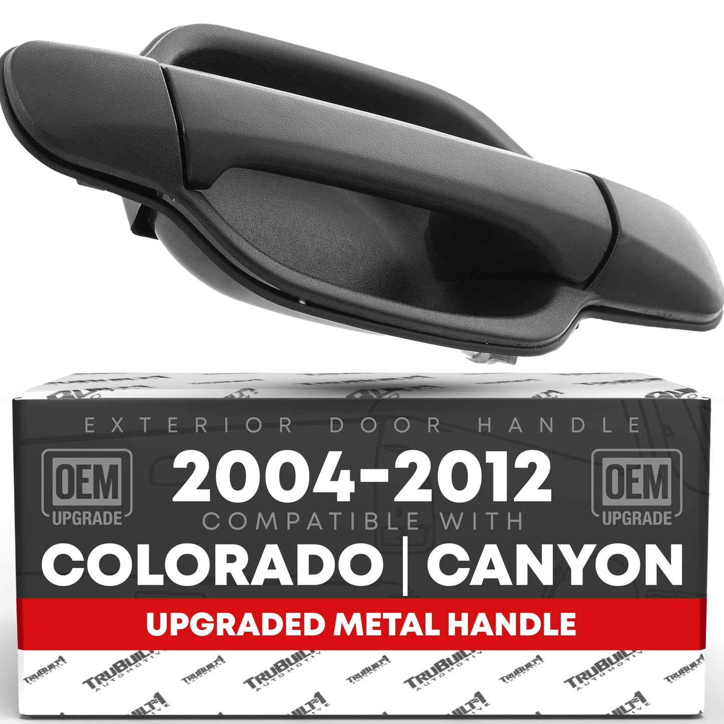 T1A Exterior Front Passenger Door Handle, Upgraded Metal - Compatible with 2004-2012 Chevrolet Colorado, 2004-2012 GMC Canyon - Textured Black - OEM 15243675, 8152436750, 8258755220, 97319317, 79317 - Front Passenger Handle without Keyhole