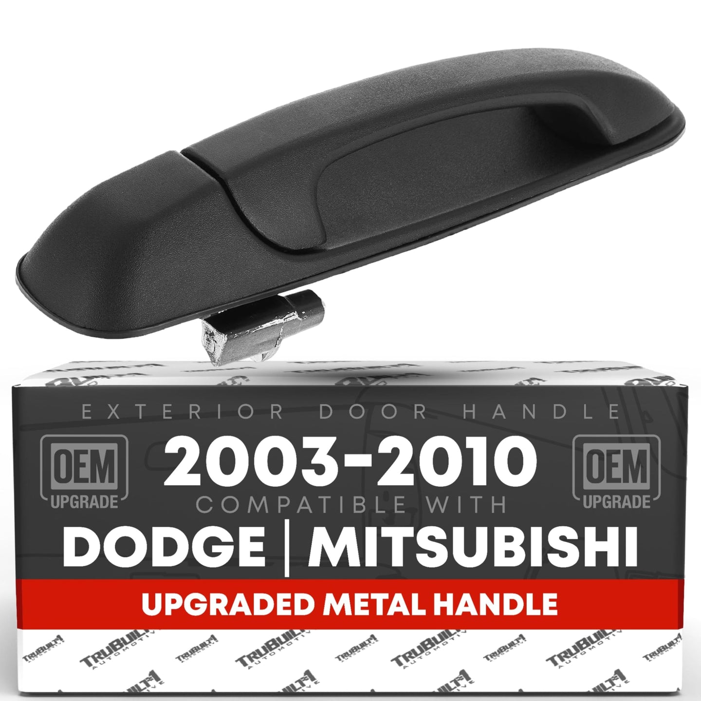 2002-2009 Dodge Ram 1500, 2500, 3500, 4500, 5500; 2005-2010 Dodge Dakota; 2004-2009 Dodge Durango Exterior Front Passenger Door Handle, Upgraded Metal - Textured Black - Front Passenger Handle without Keyhole