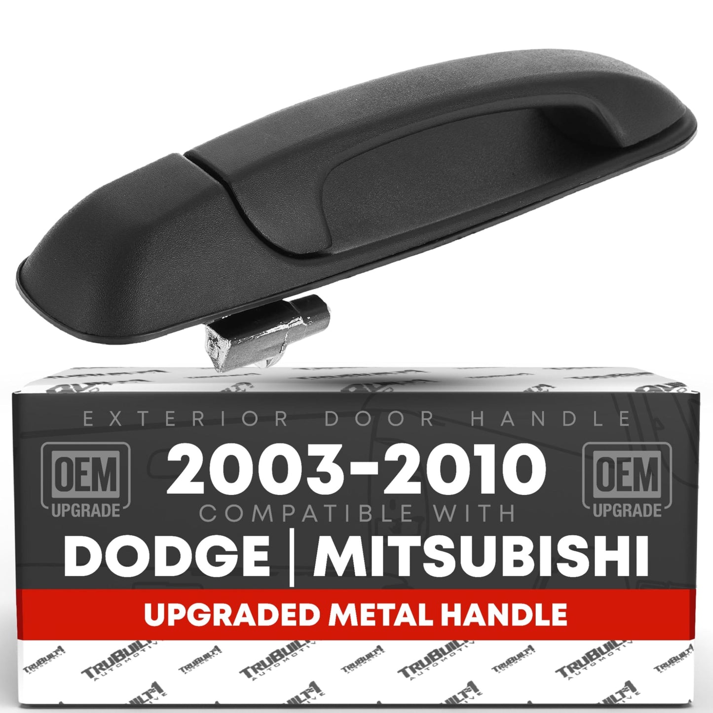 2002-2009 Dodge Ram 1500, 2500, 3500, 4500, 5500; 2005-2010 Dodge Dakota; 2004-2009 Dodge Durango Exterior Front Passenger Door Handle, Upgraded Metal - Textured Black - Front Passenger Handle without Keyhole