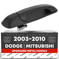 2002-2009 Dodge Ram 1500, 2500, 3500, 4500, 5500; 2005-2010 Dodge Dakota; 2004-2009 Dodge Durango Exterior Front Passenger Door Handle, Upgraded Metal - Textured Black - Front Passenger Handle without Keyhole