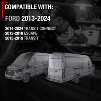 2012-2019 Ford C-Max Escape Focus Exterior Front and Rear Door Handle and Cover Set - Textured Black - Exterior Passenger Door Handle