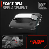 2004-2014 Ford F-150 Lobo Lincoln Mark LT Exterior Front Driver Door Handle, Upgraded Metal - Chrome and Black with Keyhole - Front Driver Handle