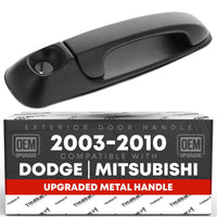 2002-2010 Dodge Ram 1500, 2500, 3500, 4500, 5500; Dakota, Durango; Mitsubishi Raider Exterior Front Passenger Door Handle, Upgraded Metal - Textured Black w/ Keyhole - Front Passenger Side Handle