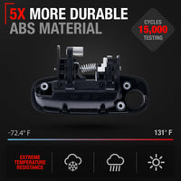 1998-2002 Toyota Corolla, 1998-2002 Chevrolet Prizm Exterior Front Passenger Door Handle Replacement - Textured Black, Plastic - Front Passenger Side