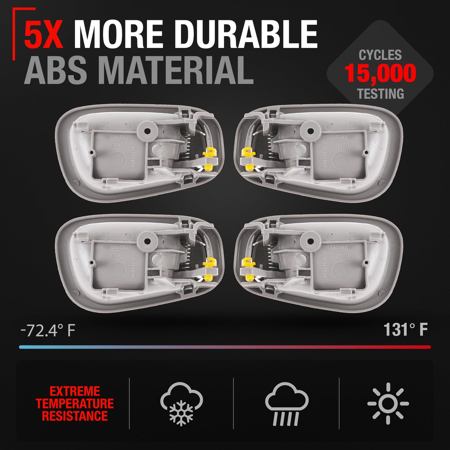 Toyota Corolla Chevrolet Prizm Door Handle Set - Full 8pc Interior & Exterior Front/Rear Kit - 8-Piece Set - Beige