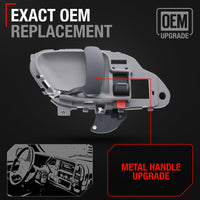 1988-2000 Chevrolet GMC C1500 K1500 C2500 K2500 K3500 92-94 Blazer 95-99 Tahoe 00 GMC Yukon Interior Front Driver Door Handle Upgraded Metal - Gray - Front & Rear Left Side