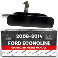 2008-2014 Ford Econoline Passenger Side Front Hinged Door Handle - Upgraded Metal Textured Black - Passenger Hinged Door Handle