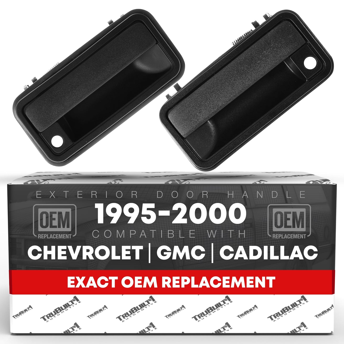 Chevy GMC Exterior Door Handle Set - Front Driver & Passenger - Textured Black - 1988-2000 - Metal Lever Right + Left Handle