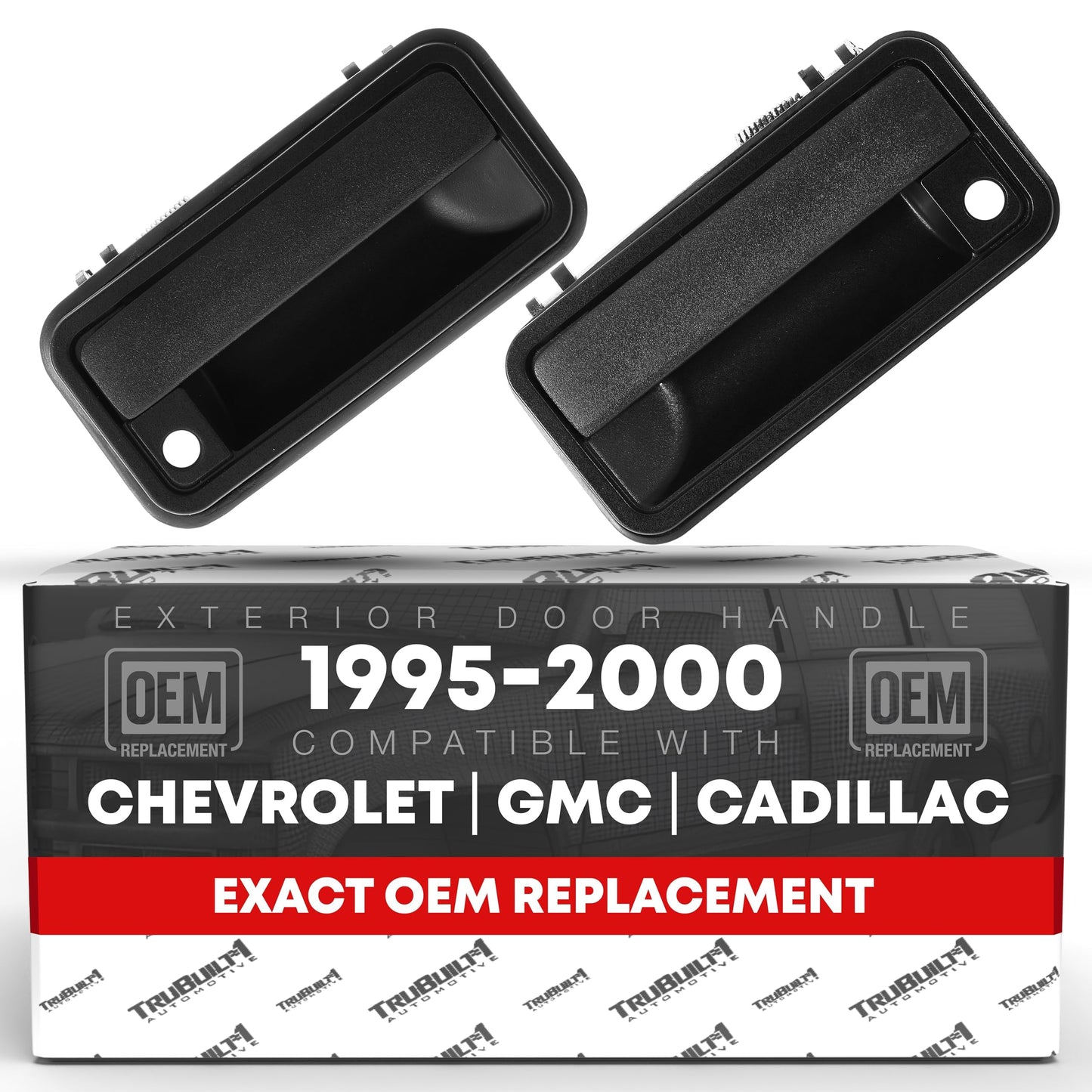 Chevy GMC Exterior Door Handle Set - Front Driver & Passenger - Textured Black - 1988-2000 - Metal Lever Right + Left Handle