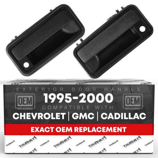 Chevy GMC Exterior Door Handle Set - Front Driver & Passenger - Textured Black - 1988-2000 - Metal Lever Right + Left Handle