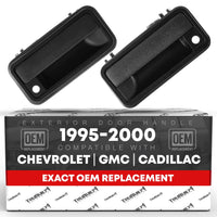 1988-1999 Chevrolet C1500 K1500 K2500 K3500 GMC C1500 C2500 Exterior Front Driver and Passenger Door Handle - Textured Black - Metal Lever Right + Left Handle