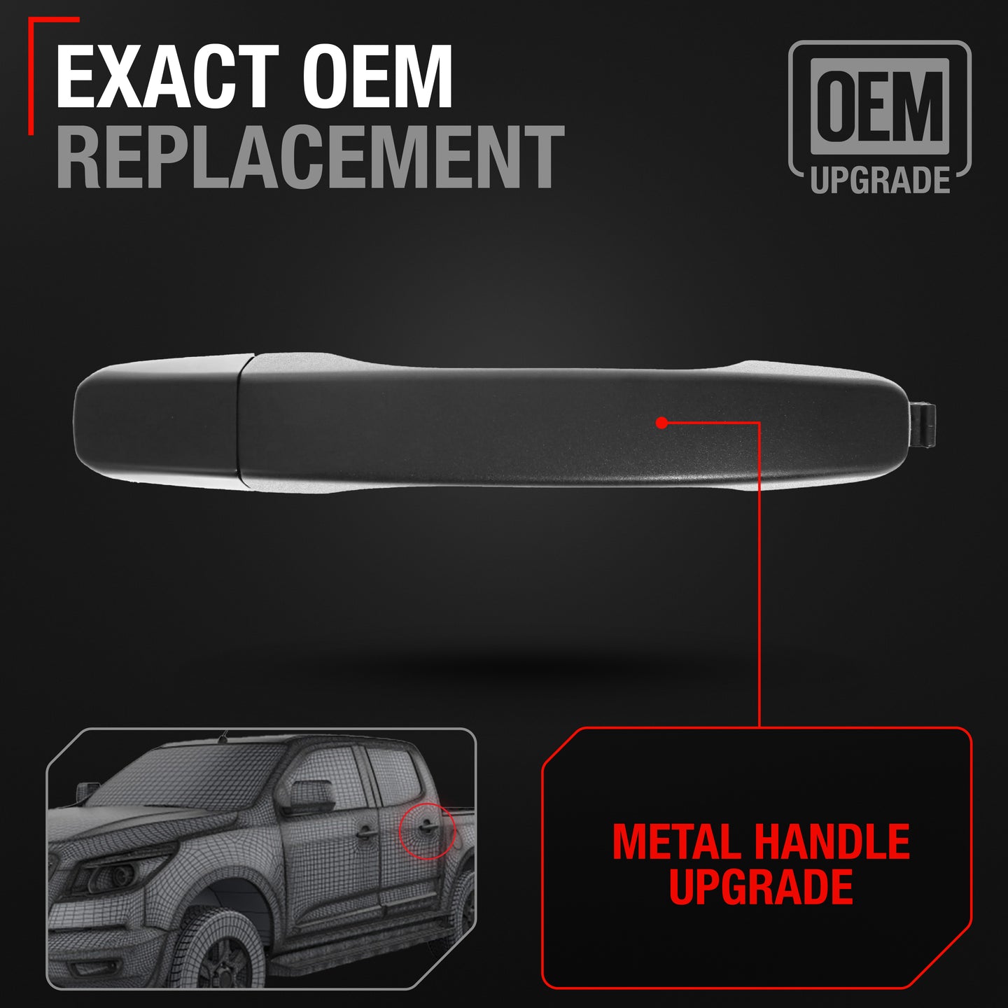 Chevrolet Colorado Exterior Rear Door Handle with Cover and Gasket (Crew Cab) - Rear Driver or Passenger Side Handle