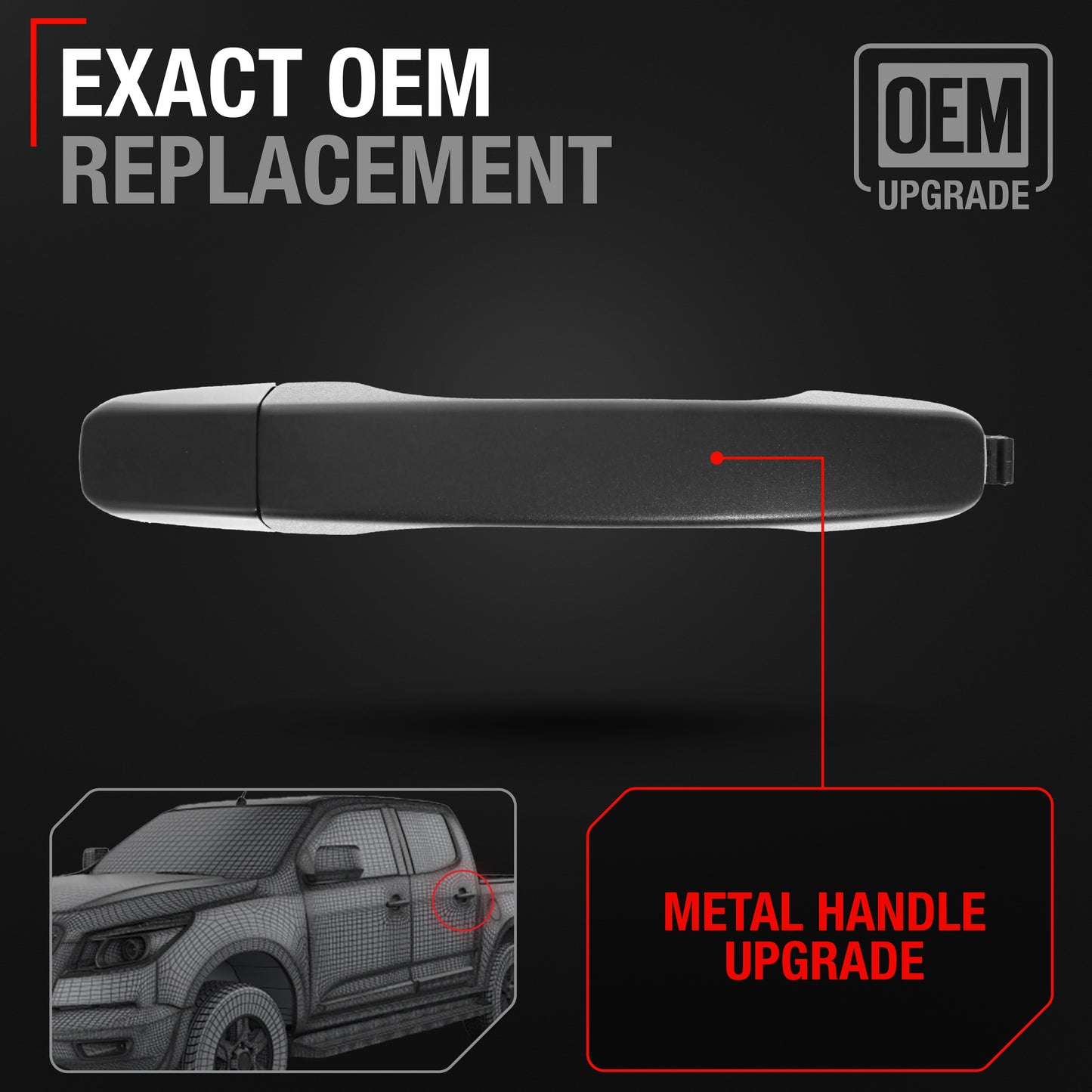 Chevrolet Colorado Exterior Rear Door Handle with Cover and Gasket (Crew Cab) - Rear Driver or Passenger Side Handle