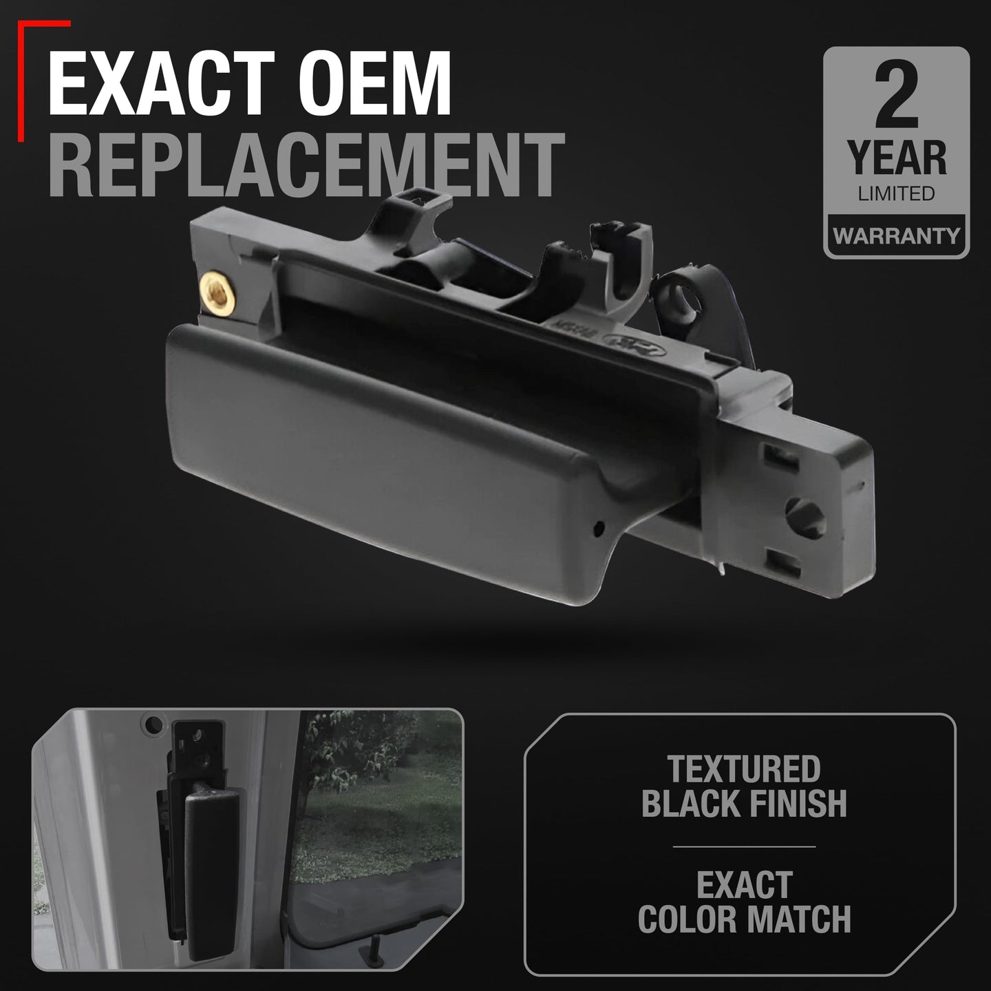 2014-2024 Ford Transit 2015-2019 Ford F-150 Interior Passenger Sliding Door Handle Replacement - Textured Black Plastic - Interior Sliding Door Handle