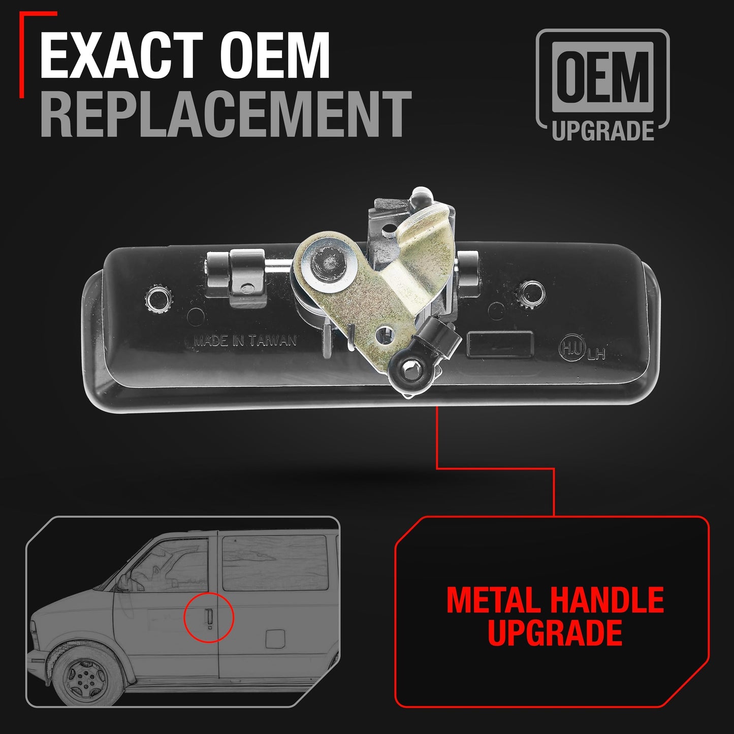 1992-2005 Chevrolet Astro GMC Safari Exterior Front Driver Door Handle - Smooth Metal - Driver Front Handle