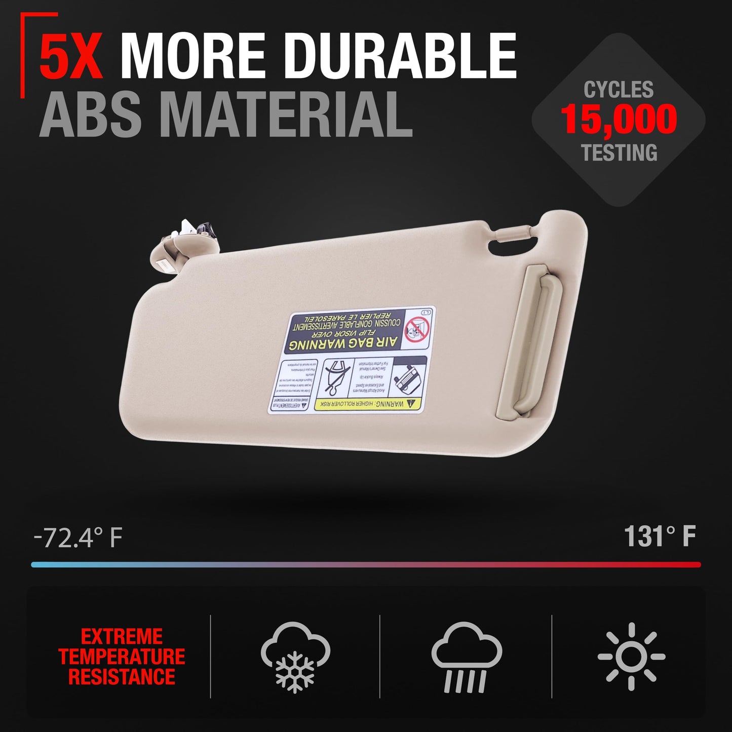 Toyota RAV4 Sun Visor - Right Passenger Side - Beige with Mirror - Beige,Passenger