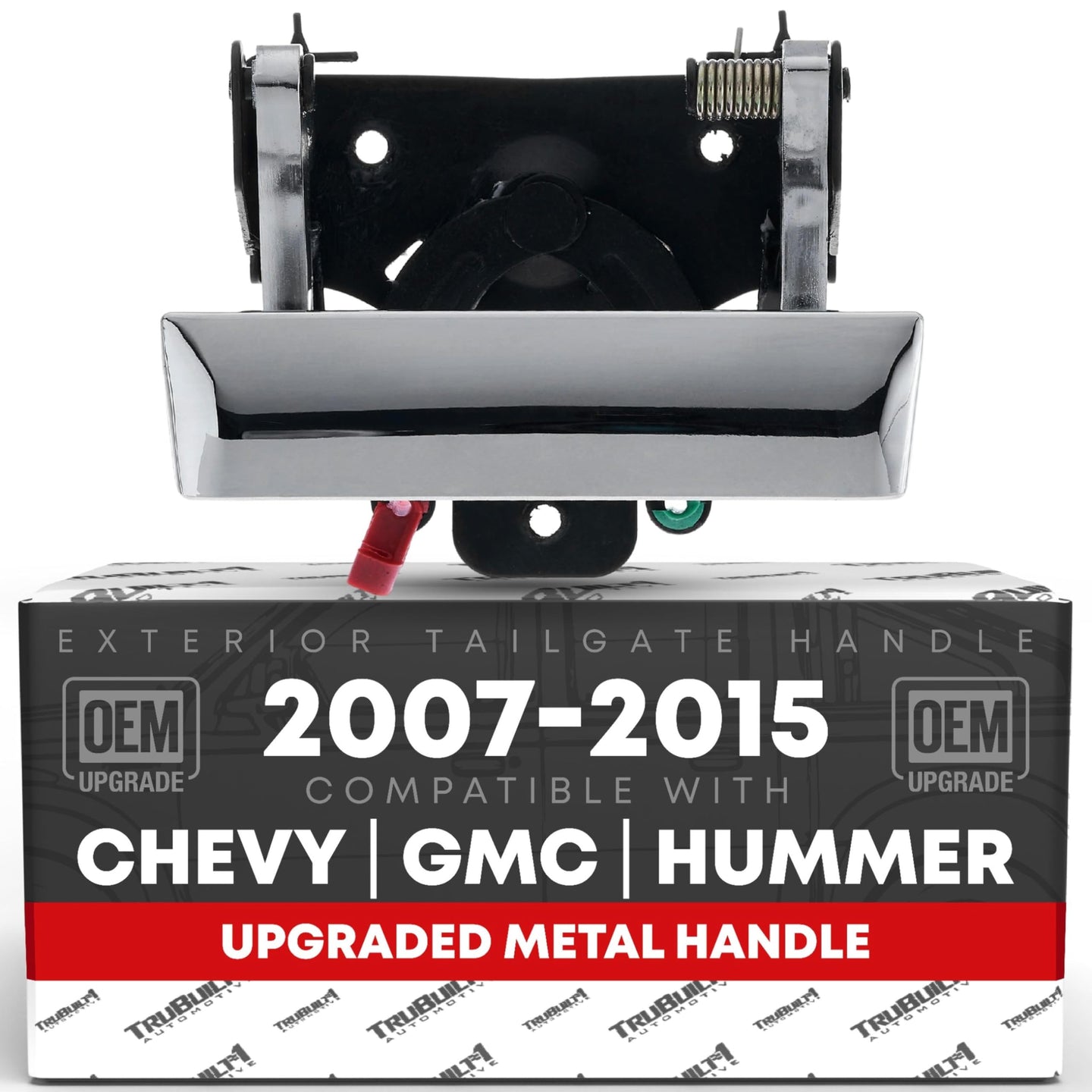 2007-2015 Chevrolet Silverado GMC Sierra Hummer H3T Tailgate Handle Assembly - Upgraded Metal Chrome Finish No Keyhole - Chrome Tailgate Handle