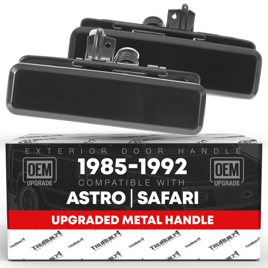 Chevrolet Astro GMC Safari Pontiac Trans Sport Exterior Front Door Handle Set - Driver & Passenger - Metal - Driver + Passenger Front Handle