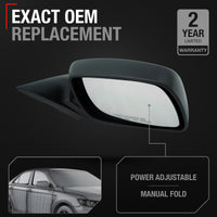 Passenger Side Power Adjustable Side View Mirror - Compatible with 2007-2011 Toyota Camry - Power Adjust, Non-Heated, Manual Folding - Paintable Smooth Housing - OEM 8791006925 - Passenger Side Mirror
