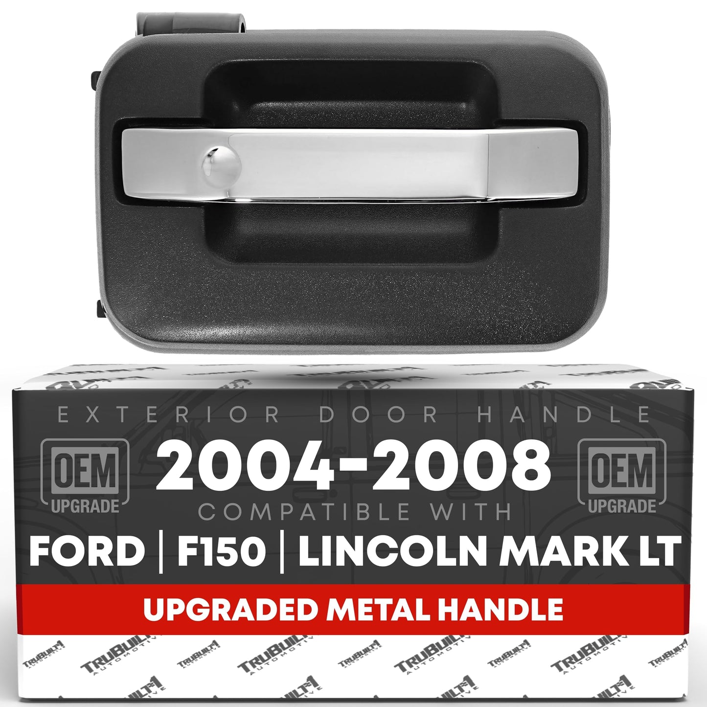 2004-2008 Ford F-150 Lincoln Mark LT Exterior Front Passenger Door Handle, Upgraded Metal - Chrome and Black