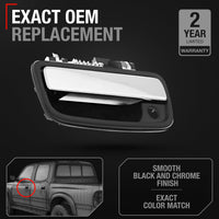 1995-2004 Toyota Tacoma Exterior Front Driver Door Handle Replacement - Chrome Lever Plastic - Front Driver Door Handle