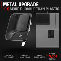 1999-2016 Ford F-250 F-350 F-450 F-550 Super Duty Exterior Front Driver Door Handle Replacement - Upgraded Metal Textured Black with Keyhole - Front Driver Door