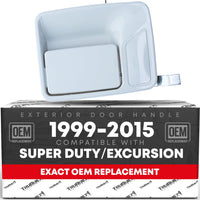 1999-2015 Ford Excursion Super Duty F-250 F-350 F-450 F-550 Exterior Front/Rear Passenger Door Handle - Oxford White No Keyhole - Front & Rear Passenger Door Handle