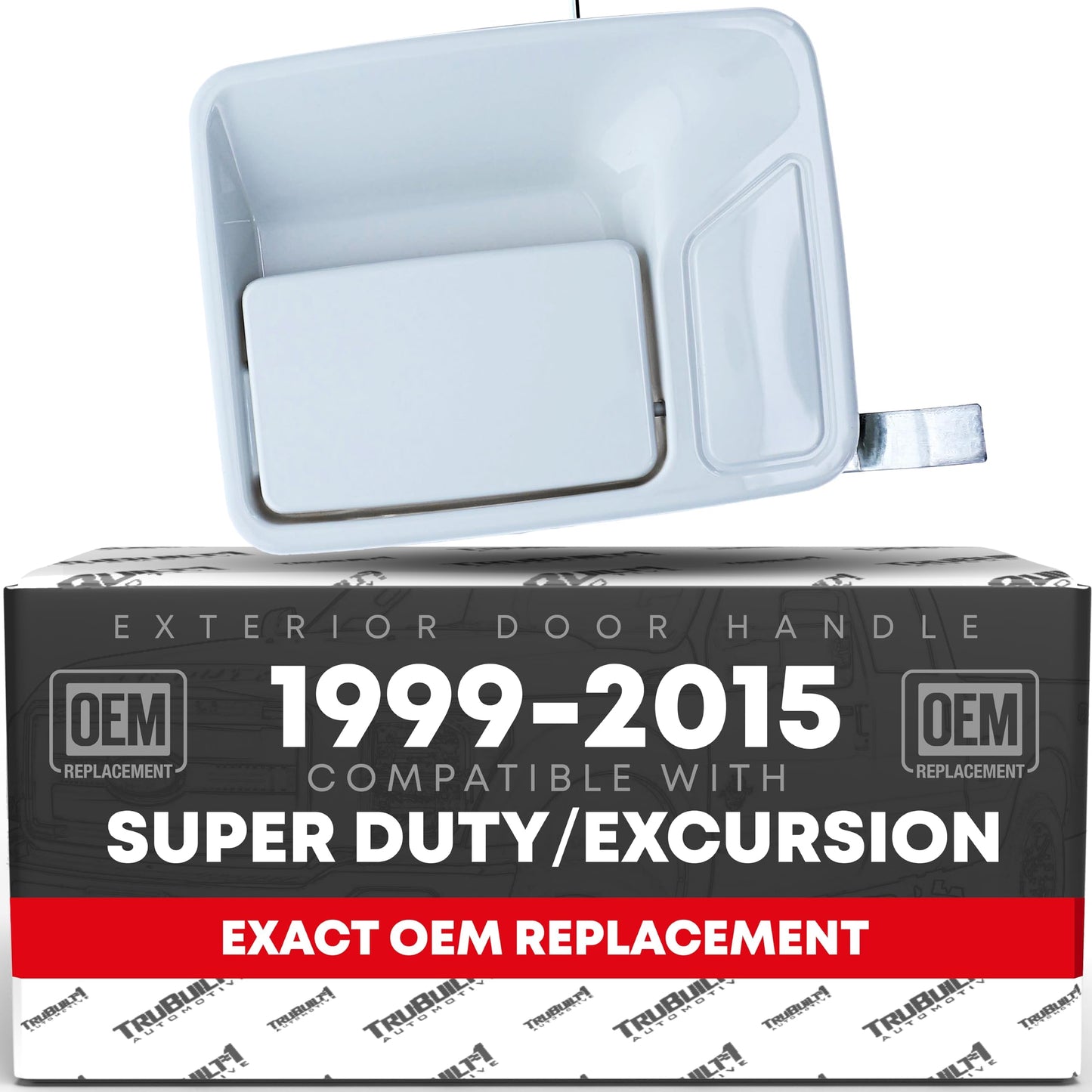 1999-2015 Ford Excursion Super Duty F-250 F-350 F-450 F-550 Exterior Front/Rear Passenger Door Handle - Oxford White No Keyhole - Front & Rear Passenger Door Handle