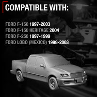 1997-2003 Ford F-150; 1997-1999 Ford F-250; 1998-2003 Ford Lobo Exterior Rear Passenger Door Handle, Upgraded Metal - Textured Black - Rear Passenger Side Handle