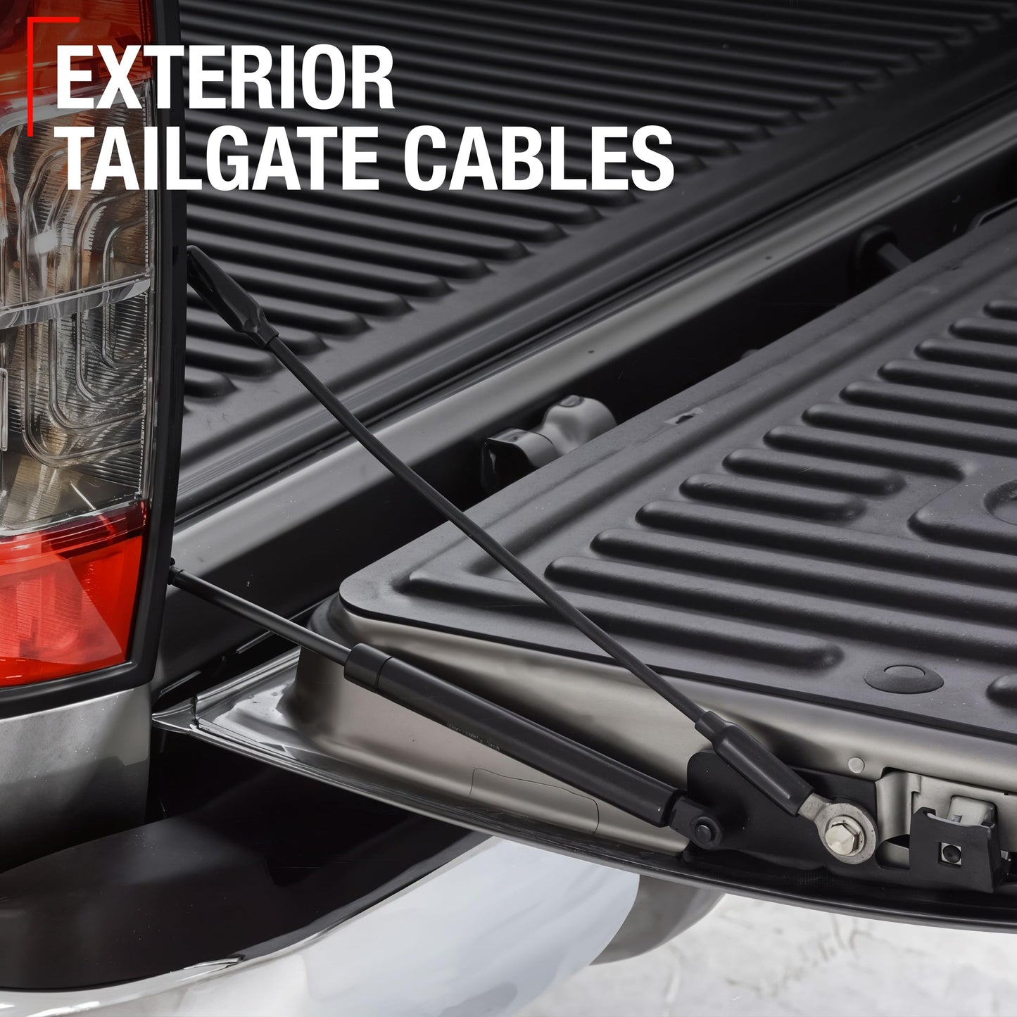 Dodge Ram Tailgate Cable Set - Rear Left & Right, 21-1/4" Metal Support Straps for 1500 2500 3500