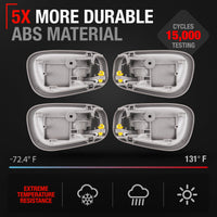 Interior Front/Rear Driver & Passenger Door Handle 4-Piece Set - Compatible with 1998-2002 Toyota - Light Gray (Charcoal) - Plastic - OEM 69206-02050-GRAY, 69205-02050-GRAY - 4-Piece Set - Light Gray