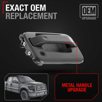 2004-2008 Ford F-150 Lobo Lincoln Mark LT Exterior Front Passenger Door Handle, Upgraded Metal - Textured Black with Keyhole - Front Passenger Side Handle