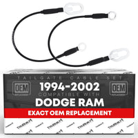 1994-2009 Dodge Ram Tailgate Support Cable Strap Set Rear Left and Right - Metal 18-1/8" Long