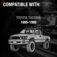 1995-1999 Toyota Tacoma Driver Side Mirror Replacement - Manual Adjustment Manual Folding Flat Glass Textured Black Cover - Driver Side Mirror