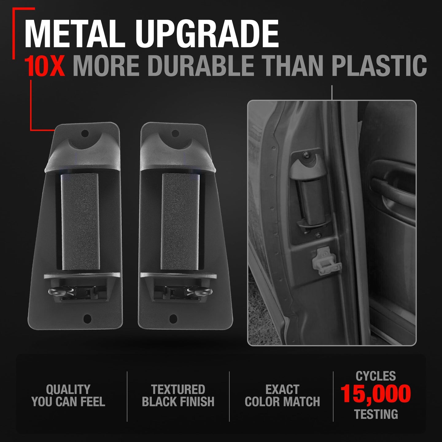 1999-2007 Chevrolet Silverado GMC Sierra Extended Cab Rear Door Handle Set - Metal Upgrade - Left + Right Side Ext Cab Handle (Metal)