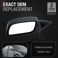 Driver Side Power Adjustable Side View Mirror - Compatible with 2007-2011 Toyota Camry - Power Adjust, Non-Heated, Manual Folding - Paintable Smooth Housing - OEM 8794006924 - Driver Side Mirror