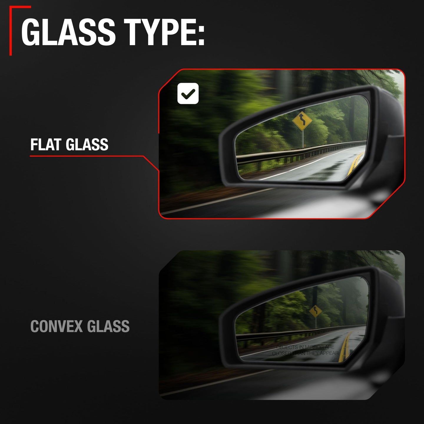 Toyota Tacoma Driver Mirror - Power Adjust, Manual Fold, Flat Glass, Smooth Black Exterior - Driver Side Mirror