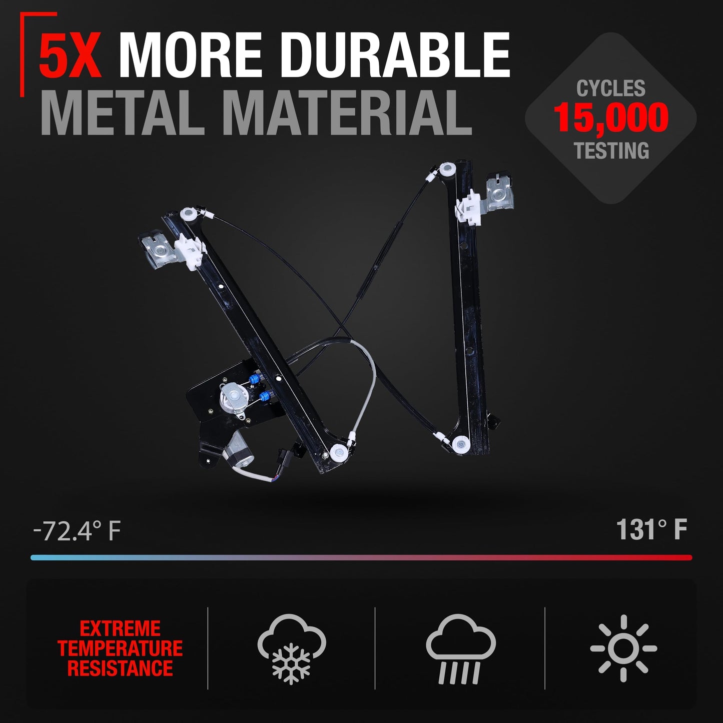 2000-2007 Chevrolet Avalanche Rear Passenger Side Power Window Regulator w/ Motor - Rear Passenger Side Window