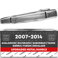 Chevrolet Silverado GMC Sierra Cadillac Escalade Front Passenger Door Handle - All Chrome Finish - Front Passenger Handle without Keyhole