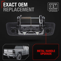2013-2018 Dodge Ram Tailgate Handle Latch, Upgraded Metal - Exterior Tailgate Assembly Textured Black with Keyhole Camera Hole