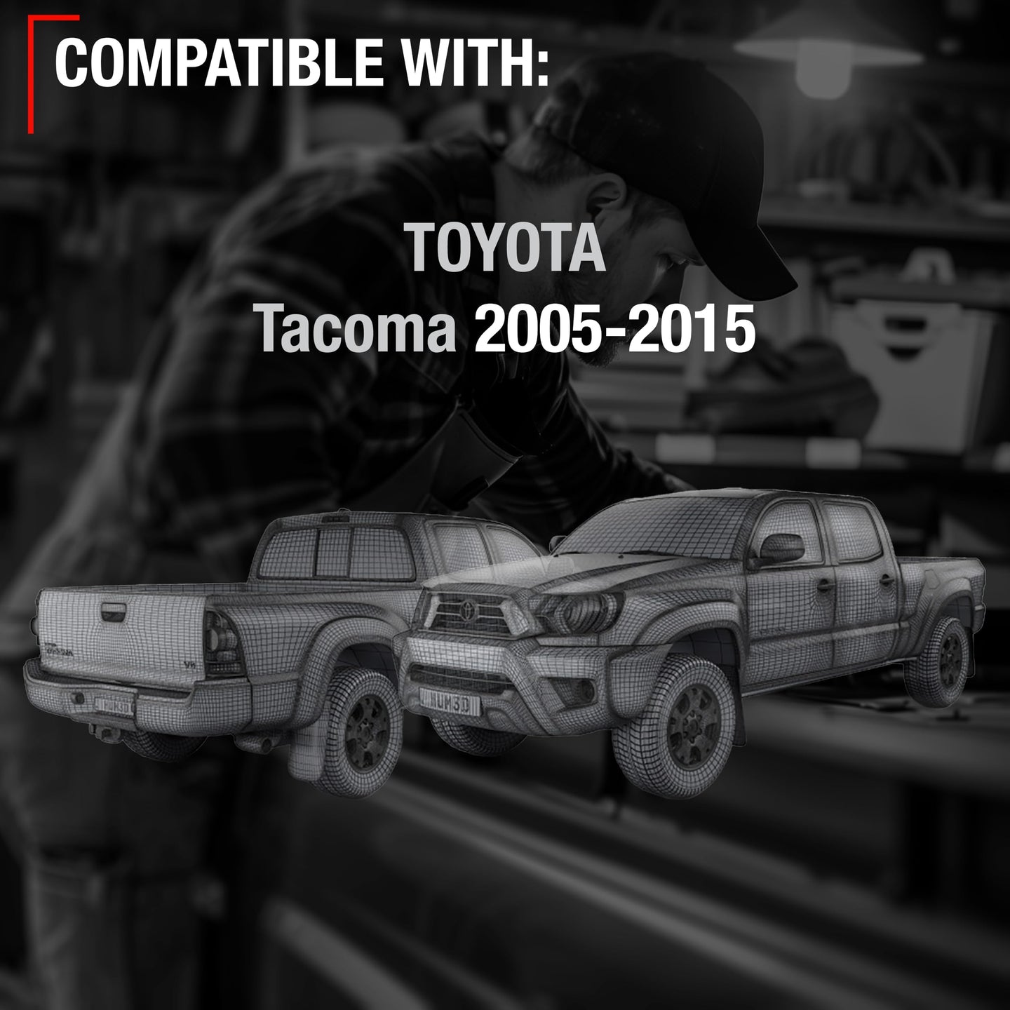 Toyota Tacoma Tailgate Cable Set - 12.5" Rear Support Cables, Durable Metal Straps