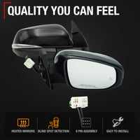 Passenger Side Heated Side View Mirror with Integrated Turn Signal - Compatible with 2016-2022 Toyota Tacoma - Power Heated, Turn Signal, Manual Folding - OEM 8791004240-PFM - Passenger Side Mirror