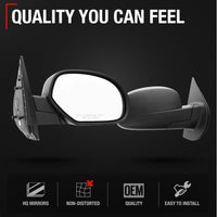 2007-2013 Chevrolet Silverado 1500 2500 3500 HD GMC Sierra 1500 2500 3500 HD Passenger Side Mirror - Manual Convex Glass Textured Black Cover - Passenger Side Mirror