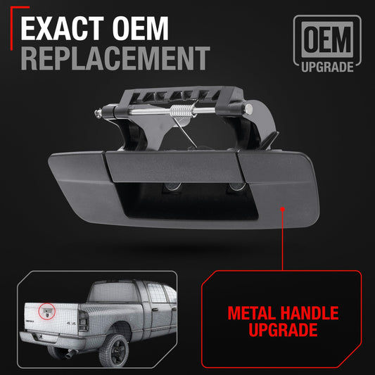 2009-2012 Dodge Ram 1500 2500 3500 Tailgate Handle Assembly Replacement - Textured Black