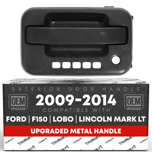 Ford F-150 Lobo Front Driver Handle - Textured Black - Metal with Keyhole - 2009-2014 - Front Driver Side Handle w/ Keypad